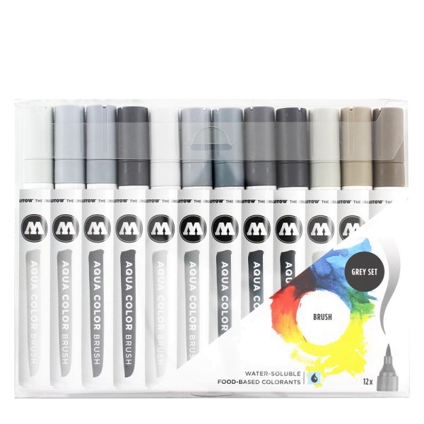 Molotow Marker Aqua Color Brush - Grey Set