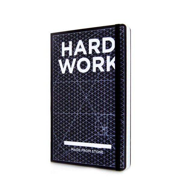 Hard Work Book - Notizbuch aus Steinpapier - Isometrischer Print