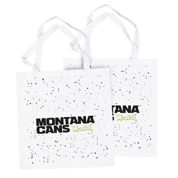 Montana Cans Stoffbeutel - Typo Logo Stars - White