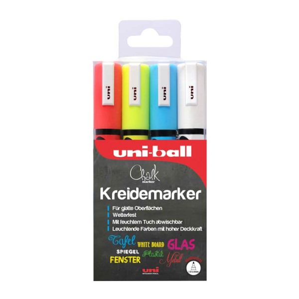 Uni Marker Chalk PWE-5M Chalk Marker Set of 4