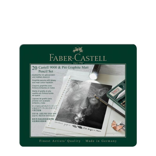 Faber-Castell Bleistift Pitt Graphite Matt & Castell 9000 20er Set Metalletui