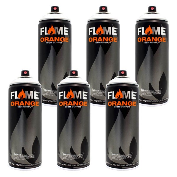 Flame Orange 400ml - 6er Sparpack Weiß