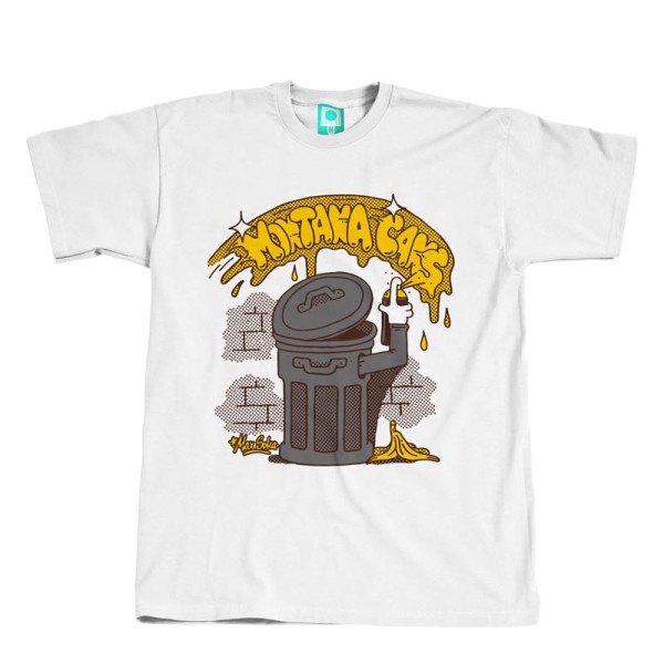 Montana Cans T-Shirt Trash Can by Max Solca - White