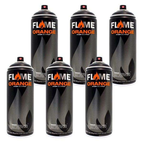 Flame Orange 400ml - 6er Sparpack Schwarz