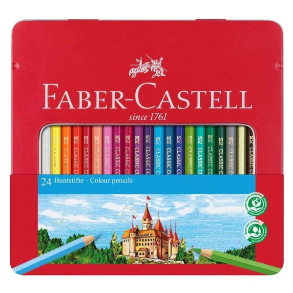 Faber-Castell Classic Colour coloured pencil - 24metal case