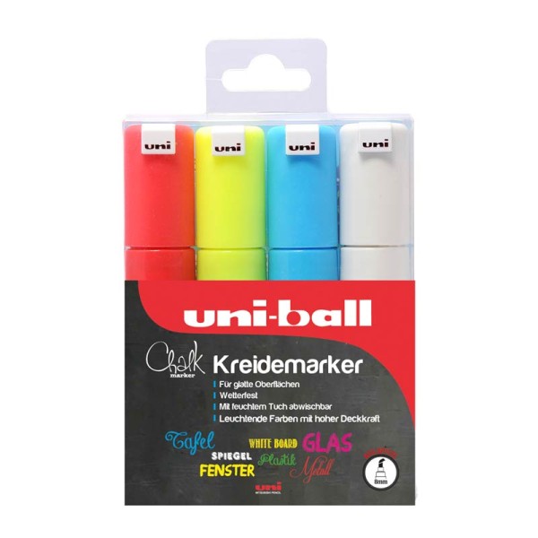 Uni Marker Chalk PWE-8K Chalk Marker Set of 4