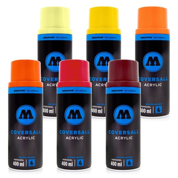Molotow CoversAll Water-Based 400ml 6er Set - Fire