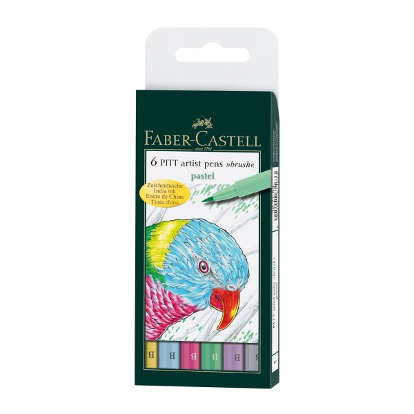 Faber-Castell Pitt Artist Pens Brush Pastel 6er Set