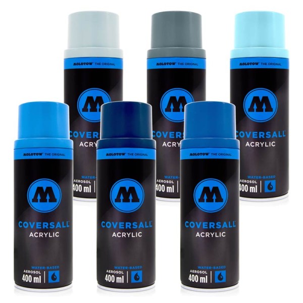 Molotow CoversAll Water-Based 400ml 6er Set - True Blue