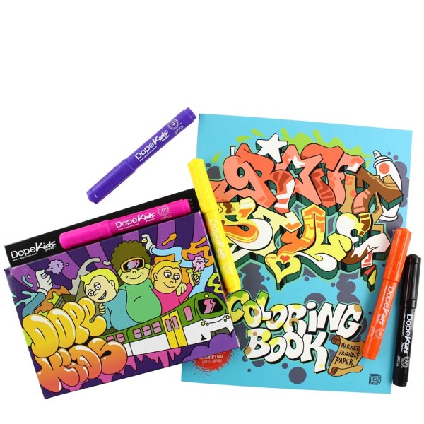 Urban Media - Graffiti Style Coloring Book plus Marker Set